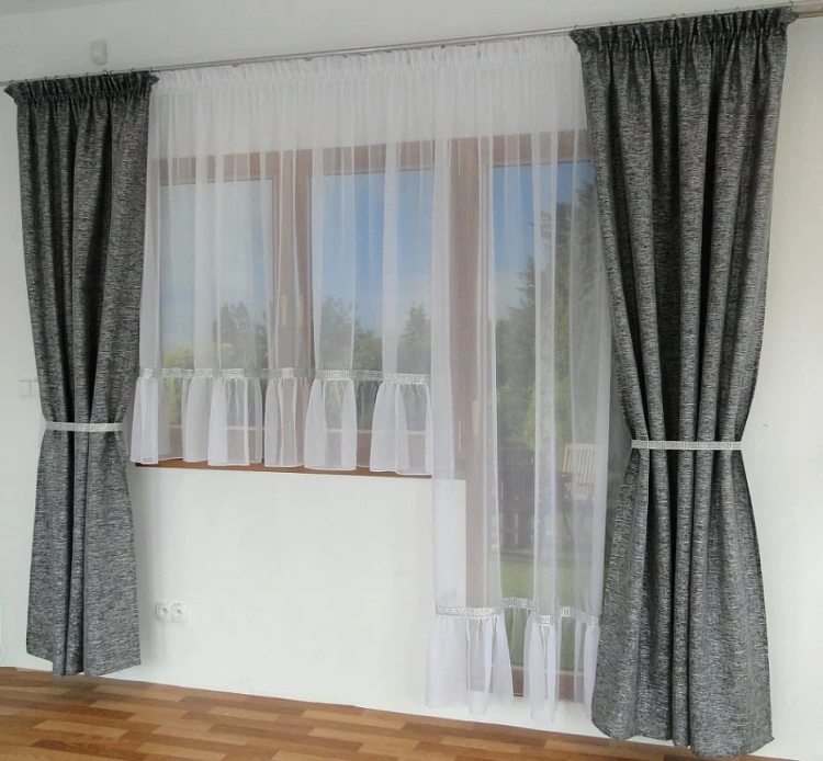 B7 komplet zasłon z firankami na balkon