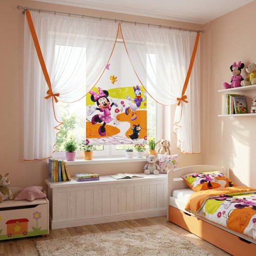 MYSZKA MINNIE I DAISY firanka dla dziewczynki z panelem 290x150 cm .jpeg